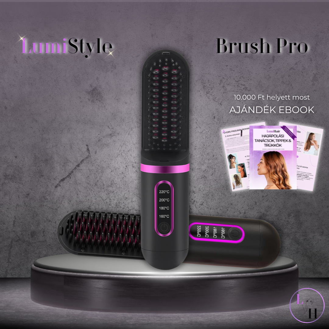 LumiStyle Brush Pro Hordozható Hajformázó - AJÁNDÉK ebookkal!